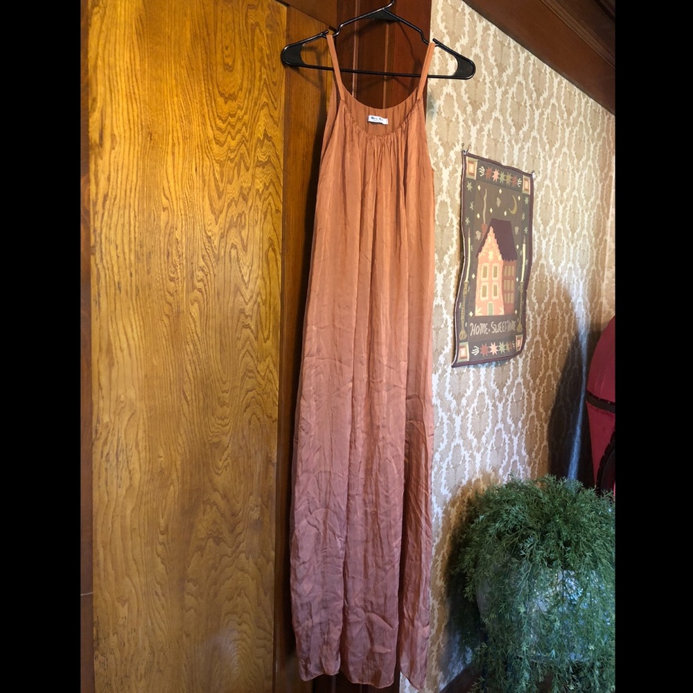 Meo Meli silk slip dress autumn light rust